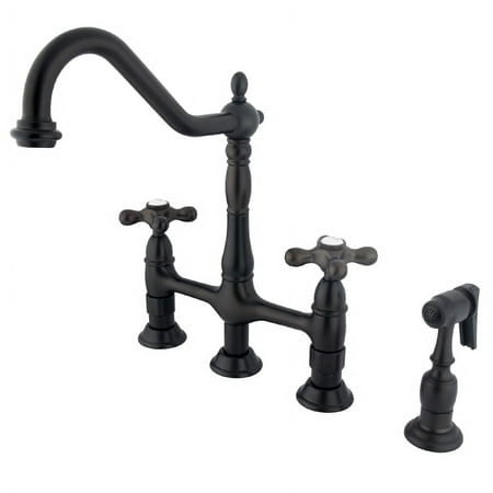 UPC 663370034800 product image for Kingston Brass KS1275AXBS 8 in. Center Kitchen Faucet With Side Sprayer | upcitemdb.com