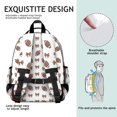 thumbnail image 5 of Football Bow Brown Pattern Cute School Backpack Bag for School with Padded Back and Adjustable Shoulder Straps 15.25"x11.5"x5.25", 5 of 5