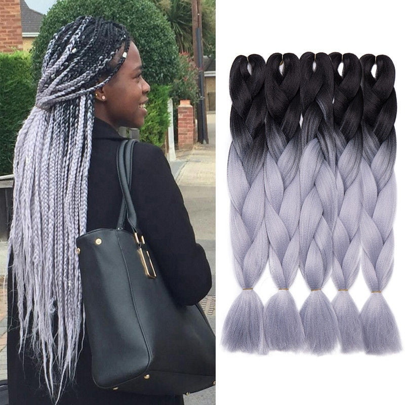 Nituyy 24 Jumbo Hair Extensions Ombre Braiding Hair Straight Box Braids For Human Girl Other