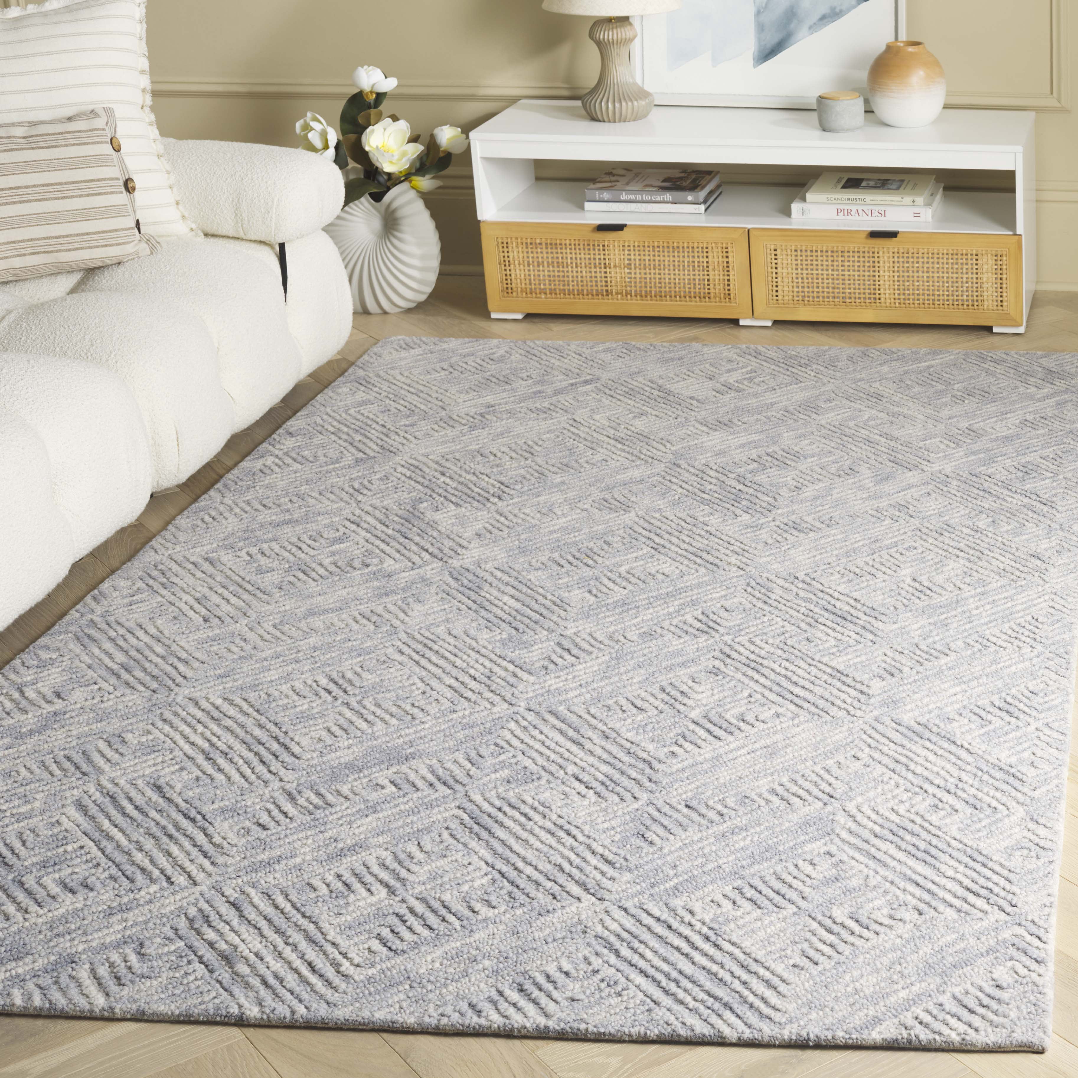 SAFAVIEH Trace Hayden Geometric Area Rug, Grey, 5' x 8'
