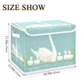 thumbnail image 5 of Yayeee Collapsible Cube Storage Bin with Lid Fabric Closet Decorative Basket with Handles, White Cartoon Swan, 5 of 7