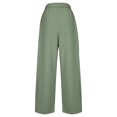thumbnail image 6 of AINIYS Women's Wide Leg Pants Half Elastic High Waisted Knit Casual Pants Trousers with Pockets Modified Leg Shape Green XXL, 6 of 6