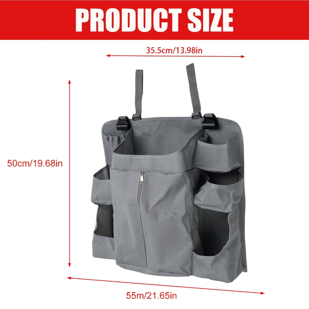 Bed Hanging Adjustable Straps & 6-Pocket Design For Diaper Toy Storage With Fabric