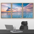 thumbnail image 2 of wall26 Framed Canvas Print Wall Art Set Pastel Cloud Sunset Tropical Ocean Waves Nature Wilderness Photography Realism Rustic Landscape Colorful for Living Room, Bedroom, Office - 16"x24"x3, 2 of 5