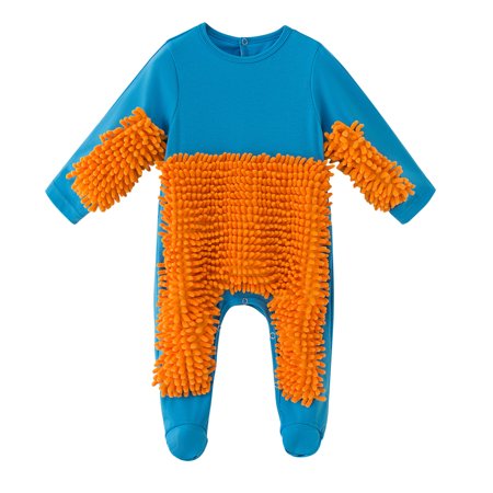 

Vikakiooze Newborn Infant Baby Girls Boys Crawling Baby Solid Mop Onesie Romper Jumpsuit