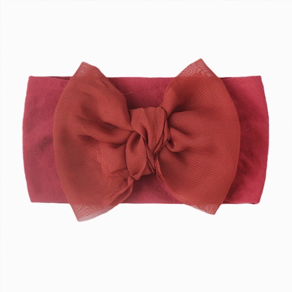 Splozh Headband for Baby Cute Bows 1PC Infant Baby Girls Solid Bow Headband Stretch Hairband Headwear,Wine,One Size