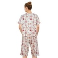 thumbnail image 3 of Hitime Silk Womens Pajamas Set Button Down Summer Sleepwear Short Sleeve Breathable Nightwear Loungewear Set, 3 of 7