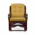 thumbnail image 4 of Malibu Rocking Handmade Lounge Chair ECO Natural Wicker Rattan, Dark Brown Color, Light Brown Cushions, 4 of 5