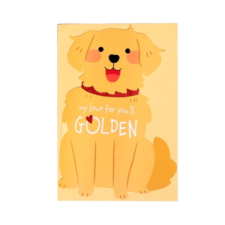 Valentine’s Day Jumbo Greeting Card, Golden Dog, 1 Count by Way to Celebrate