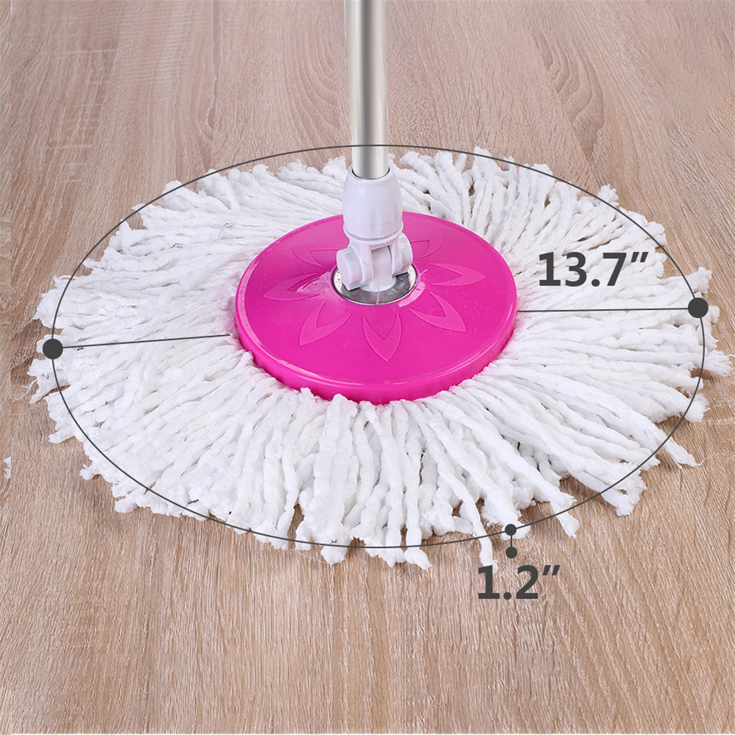 Lowestbest Spin Mop & Bucket System, 360° Rotation Floor Mops for Home, Pink  Easy Press Mops for Floors, Spray Mops for Floors with 2 Cotton Heads, 1 Mop  Rod, 1 Bucket 