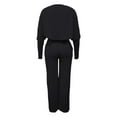 thumbnail image 5 of Women's Deep V Neck Long Sleeve Jumpsuit - High Stretch Ribbed Polyester for Casual/Outdoor Wear, 5 of 8