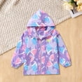 thumbnail image 2 of CPNG Toddler Girls Versatile Outdoor Hooded Jacket Cute Cartoon Windbreaker Coats Full Zip Lightweight Cute Graphic Outerwear Rain Jacket Coat with Pockets, 2 of 9