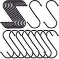 thumbnail image 1 of Small S-Hooks (20 Pieces), Multi-Function Metal Hooks for Kitchen Bathroom Bedroom Office Garden (Black) (Small), 1 of 5