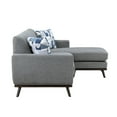 thumbnail image 4 of Keto 87 Inch Reversible L Shape Sofa With Chaise, 2 Pillows, Gray Chenille, 4 of 6