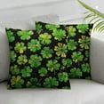 thumbnail image 2 of Nawypu Lucky Shamrock Four Leaf Clover Pattern Pillow Covers Shamrocks Throw Pillows Cover for Home Decor Room Bedroom Sofa Couch Outdoor Pillow Covers&nbsp;2pc, 2 of 6