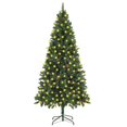 thumbnail image 1 of vidaXL Artificial Pre-lit Christmas Tree with Pine Cones Green 210 cm, 1 of 5