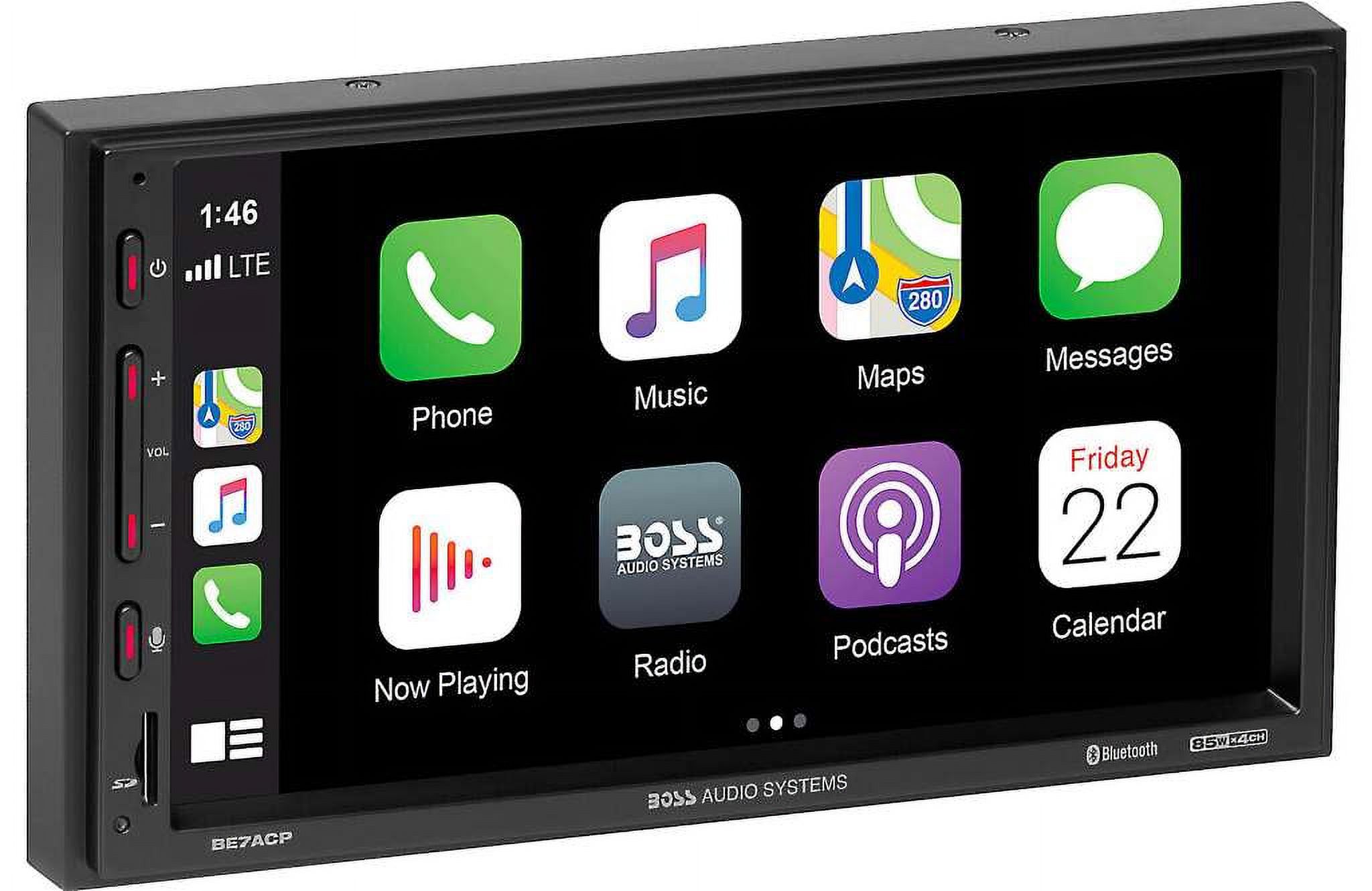 BOSS Audio Systems Elite BE7ACP Car Stereo & 1080p Dash Camera Bundle. Apple CarPlay, Android Auto, 2-DIN Multimedia Receiver w/ 7" Touchscreen, USB, SD, AM/FM Radio Head Unit, No CD/DVD Player - image 2 of 8