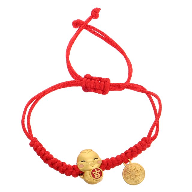WORGEOUS Pulsera de animales chinos para mujer Pulsera de cuerda roja ajustable Joyería de buena suerte Mascota Pulsera de cuerda roja Pulsera de cuerda roja ajustable hecha a mano