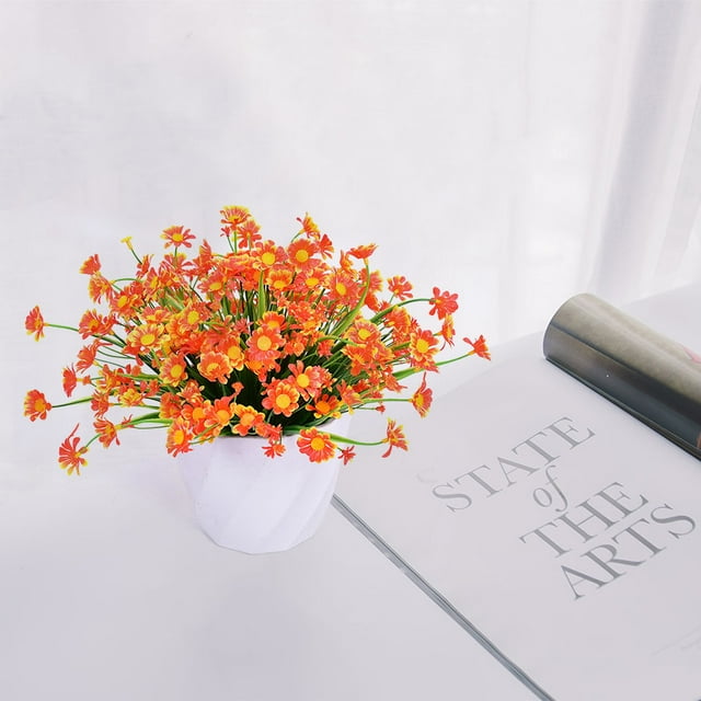 Langgg Artificial Flower Bouquet Simulation Plastic Flower Home Decoration Wedding artificial Floral Decor, Orange