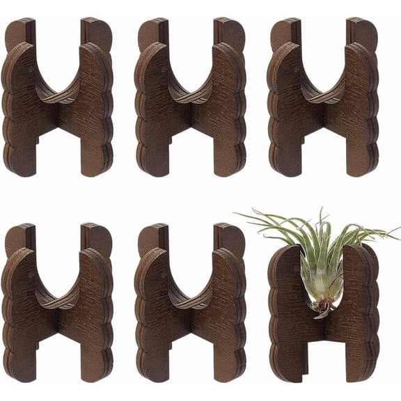 6 Pcs Air Plant Display Stand H Shaped Wood Plant Holders Mini Airplants Stand Hanging Airplants Plant Hanger Cute Home Decor