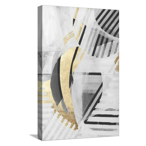 Art.com Black White Gold II Stretched Canvas Print Wall Art, 12" x 18"