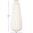 thumbnail image 3 of DecMode 20" Cream Magnesium Oxide Vase with Carved Grooves, 3 of 9