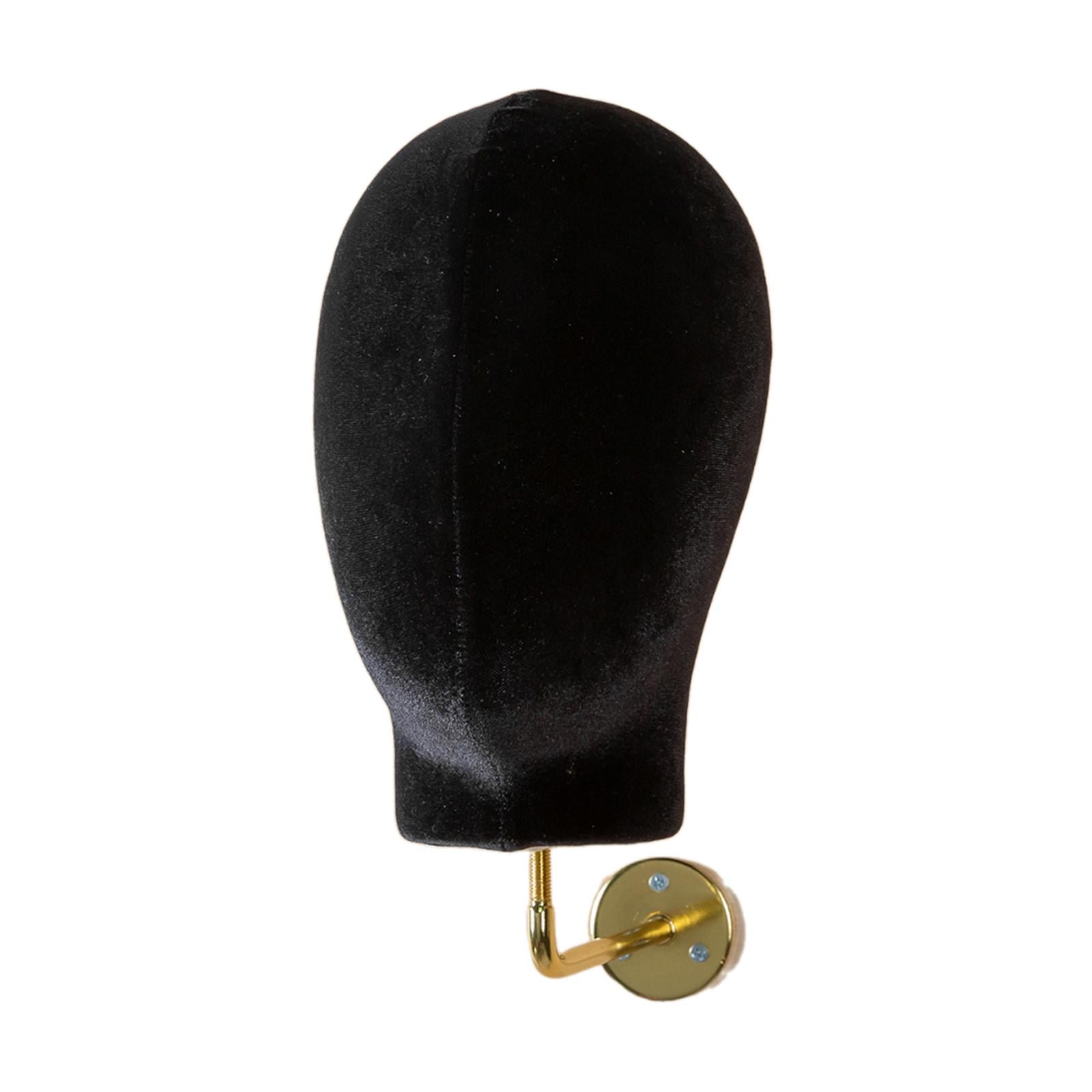 Serenable Mannequin Head Model, Wall Mount Holder, Multipurpose Storage Hanger Hanging Stand Glasses Beginner Black velvet
