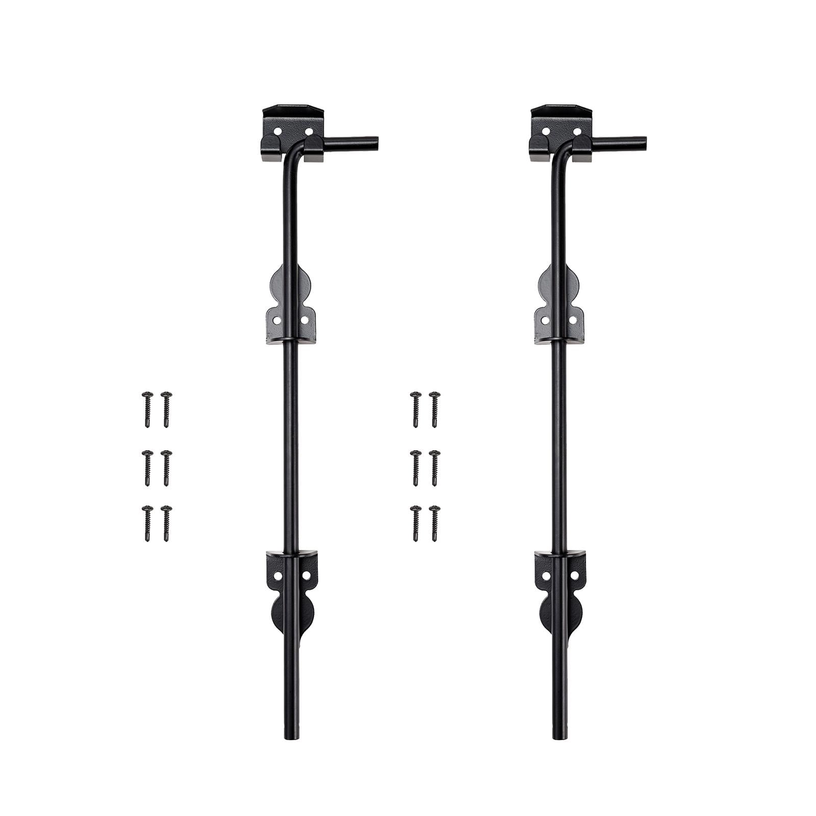WLPZXP 2 Pieces Fence Gate Ground Latch Drop Rod Gate Stopper Metal Door Locks Hardware 30.5cmx8.1cm