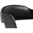 thumbnail image 3 of Contemporary Black PU Leather Swivel Bar Stool with Adjustable Height & Padded Ergonomic Back - Modern Kitchen Counter & Home Bar Furniture (33"-42" Height), 3 of 7