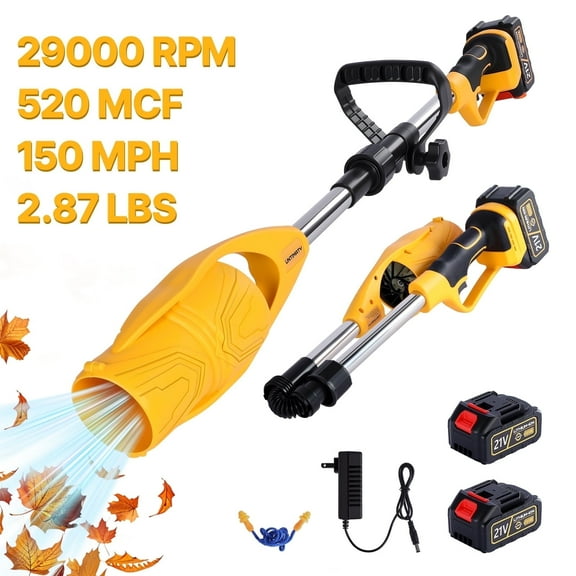 UNTIMATY Cordless Leaf Blower with Battery and Charger 21V Small Handheld Leaf Blower for Yard Lawn Care, Yellow