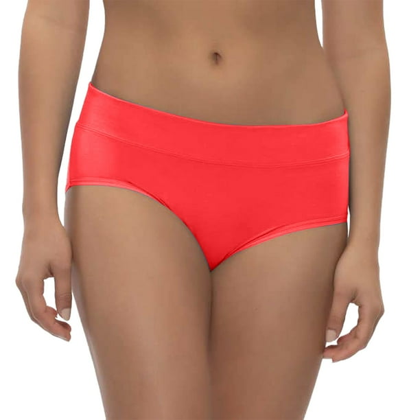 Gibobby Ropa Interior para Mujer Bragas algodon cintura media tamano parte inferior algodon ropa interior mujer color solido Rojo M