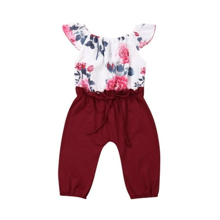 

Toddler Kids Baby Girl Rose Print Romper Jumpsuits Playsuit Outfit Clothes