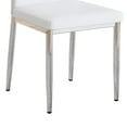 thumbnail image 5 of NYEESS Set of 6 Silver and White Dining Chairs with Ergonomic PU Backrest, Metal Frame – Modern Upholstered Kitchen Chairs, 5 of 9