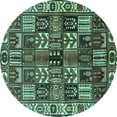 thumbnail image 1 of Ahgly Company Machine Washable Indoor Round Persian Turquoise Blue Traditional Area Rugs, 5' Round, 1 of 4