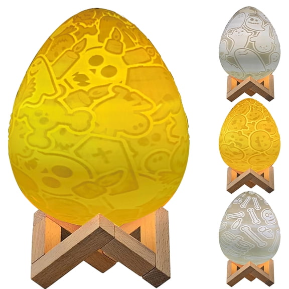 Relax love 3D Print Dinosaur Egg Light 16 Color Remote Control USB Charging LED Bedside Lamp Rechargeable LED Touch Lamp for Bedroom Table Home Decoration,F Style