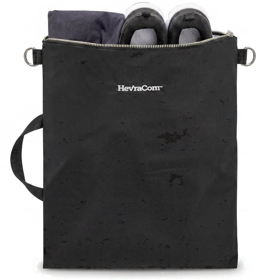 HevraCom Waterproof Wet Bag for Gym Clothes, Swimsuits and Shoes, Odor-Resistant Travel Laundry Bag, Black, 14 x 17.5 in
