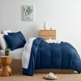 thumbnail image 5 of Nestl Boho 3 Piece Duvet Cover Set, Tufted Embroidery Double Brushed Duvet Cover with Button Closure with 2 Pillow Shams, Queen (90"x90") - Navy, 5 of 8