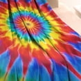 thumbnail image 3 of Colorful Rainbow Tie Dye Spiral Pattern Blanket,Comfortable Soft Lamb Wool Throw Blanket,All Season,Warm Lightweight Blankets for Sofa Bed Couch Living Room Chair,40"x50", 3 of 4