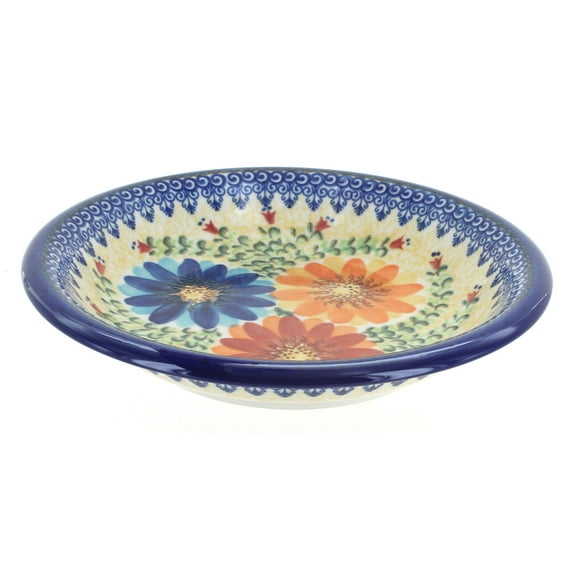 Blue Rose Polish Pottery Autumn Burst Soup Plate