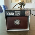thumbnail image 2 of Officially Licensed "US NAVY" Medallion Genuine Leather Classic Handmade Wallet - Trifold Brown, 2 of 3