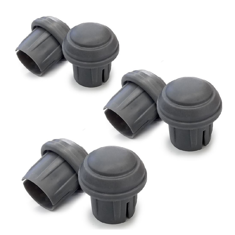 3 Pairs Mushroom Shaped Walker Glide Caps for 1 Inch Tubes