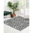 thumbnail image 4 of Unique Loom Matrix Trellis Collection Area Rug - Motif (5' 3" Square Gray/Ivory), 4 of 10