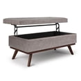 thumbnail image 1 of Owen Pouf de Rangement de Table à Dessus Relevable de 42 Po en Similicuir Gris Vieilli, 1 of 9