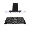 thumbnail image 1 of Combo Parrilla y Campana de Cocina Supra de Pared Cristal templado Negro de 87 cm SUPRA Combo Arezzo parrilla y campana 87 cm Negro, 1 of 6
