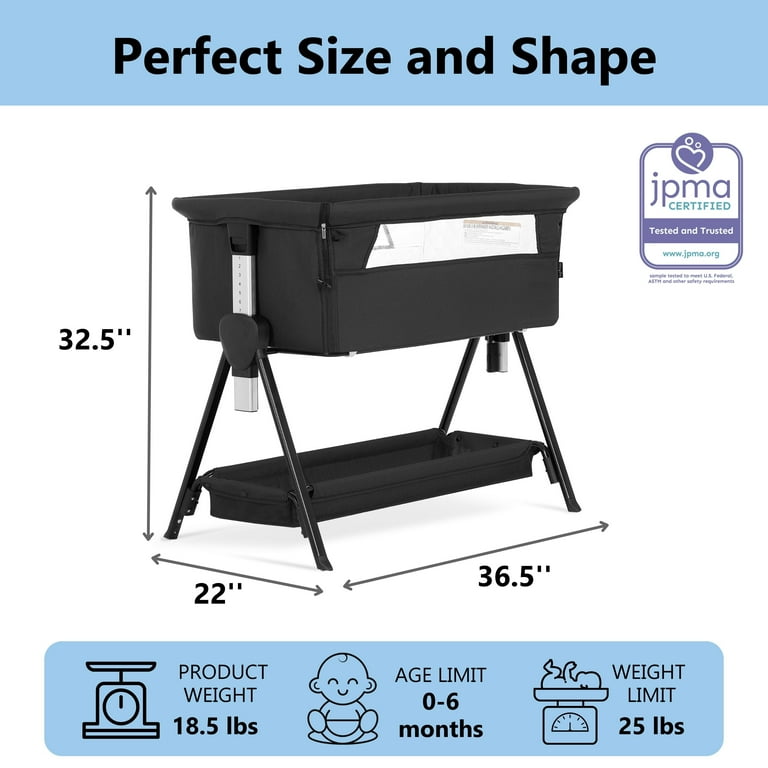Dream On Me Lilly Bedside Bassinet & Sleeper, Lightweight