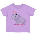 thumbnail image 3 of Inktastic Cute Purple Hippo Girls Toddler T-Shirt, 3 of 5