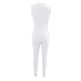 thumbnail image 5 of Siilsaa Women Workout Seamless Jumpsuit Yoga Ribbed Bodycon One Piece Square Neck Leggings Romper White,S, 5 of 5