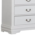 thumbnail image 3 of Ryla Tall Dresser Chest, 5 Drawers, Nickel Metal Handles, White Solid Wood, 3 of 5