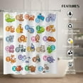 thumbnail image 4 of Kids Alphabet Shower Curtain ABC Educational Cartoon Animals Students Baby Learning Tool for Bathroom Decor Polyester Fabric Waterproof Sets with 12 Hooks 72x72 Inch, 4 of 6