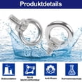 thumbnail image 3 of Stainless Steel Eyebolt For Petrochemie And Bergbau, Easy To Install Screw Thread Diameter M6 With Closed Loop, Ring Shoulder Eye Bolts For Heavy Duty Tasks, Solid Connections,, 3 of 7